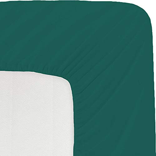 Image of Sweet Dream's 750 Collection Egyptian Cotton Fitted Bedsheet 4 to 12 Inch Matress 15 inch Drop King Size Bed (72x72) Inches (6 by 6) Feet + 2 Pillow Covers (18x28), Teal