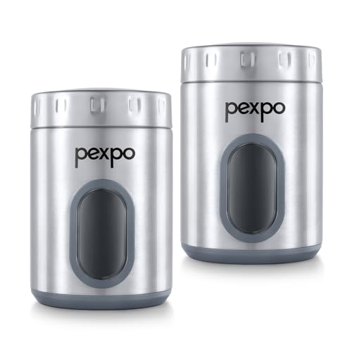 Image of Go24 pexpo Freshmate Stainless Steel Container 1000ml (Set of 2) | Transparent Kitchen Storage Container | Airtight | Multipurpose | Jar for Dry Fruits, Dal, Snacks, Tea, Coffee, Sugar - Matte Finish