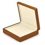 Woodten無垢材のリングオーガナイザーボックス、小さなジュエリー引き出しオーガナイザーボックス、蓋付きの小さなリングトレイ内側は柔らかなマイクロファイバー素材（クリームホワイト）