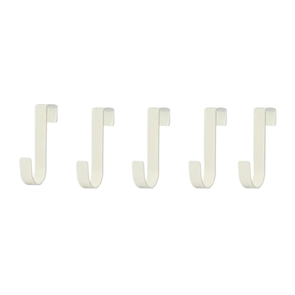 Hgniang White 5Pcs Multi-Purpose Hooks Kitchen Cabinet Door Back Hook Hanging Rack Clothes Coat Hat Towel Hanger Storage