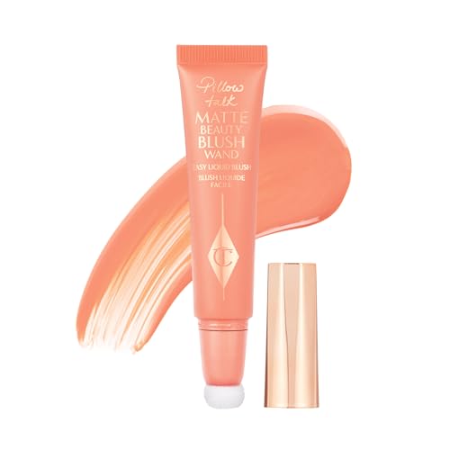Image of Charlotte Tilbury Pillow Talk Matte Liquid Blush Wand - Matte Blush for Cheeks with Cushion Applicator - Infused with Lumi-Blur Technology for a Light-Reflecting, Soft-Focus Effect