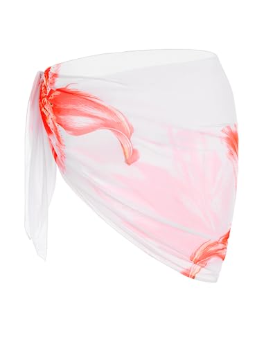 Image of ZAFUL Boho Beach Cover Ups for Women Sarong Coverups Sheer Bikini Chiffon Wraps Skirts for Swimwear