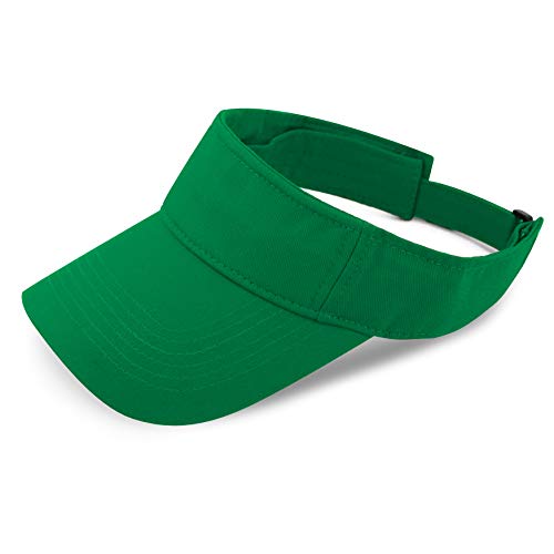 The Hat Depot Kids 100% Cotton Sport Quick-Adjust Strap Closure Sun Protect Golf Visor Cap… (Kelly Green) #TOP26