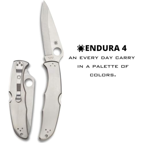 Spyderco Endura 4 Folding Pocket Knife with 3.8" VG-10 Steel Blade and Stainless Steel Handle - EDC Knife for Men and Women, Perfect for Hunting, Tactical, Camping, Survival - PlainEdge - C10P - Image 2
