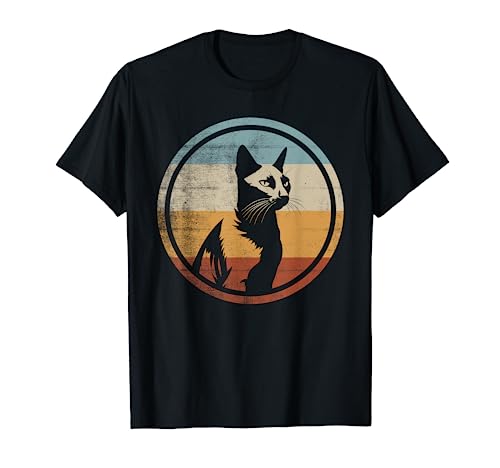 Retro Vintage Cat Design Russian Blue Camiseta