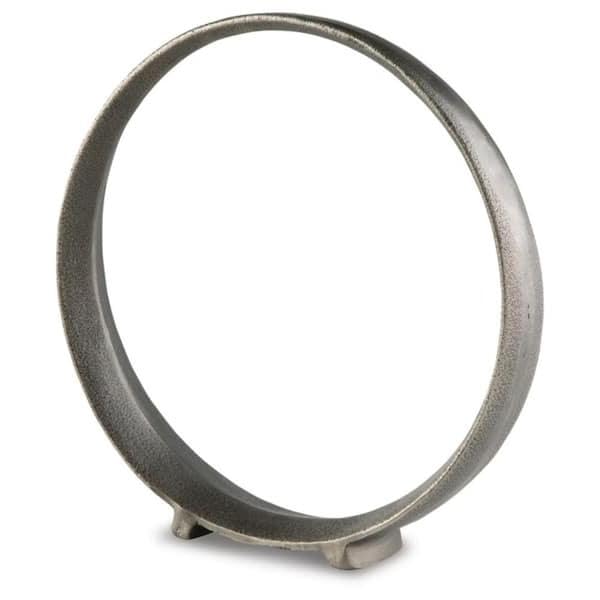 RIVERTON CANDLE & BATH for Antique 14 in. x 14.5 in. Round Metal Gray Sculpture