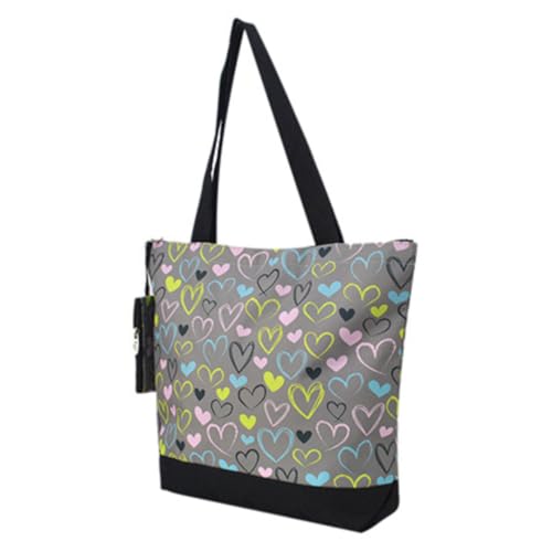 Image of NGIL Medium Top Zipper Closure Canvas Tote Bag with Attached Matching Coin Purse For Moms and Nurses