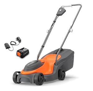 Flymo 18V SimpliMow 300 4.0Ah Battery Cordless Lawnmower with Battery and Charger, Cuts up to 150m², Close to Edge Cutting, Lightweight, Easy to Empty