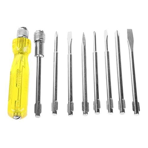 Image of Screw Driver Set with Neon Bulb Tester | Multi-Bit Interchangeable Screwdriver Kit | Heavy-Duty Steel Bits | Electrical, Home & DIY Repair Tool Set (Circle)