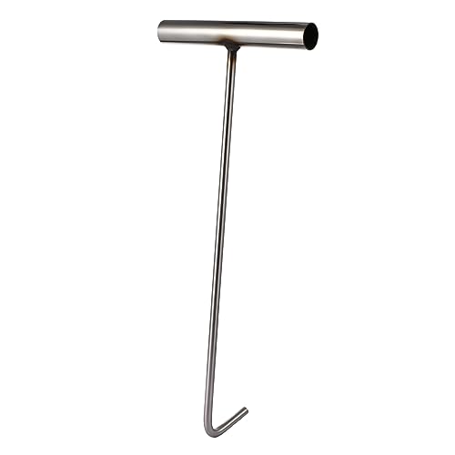 SOLUSTRE Stainless Steel Manhole Cover Hook T-Shape Puller Tool Heavy Duty Sewer Lifting Hook