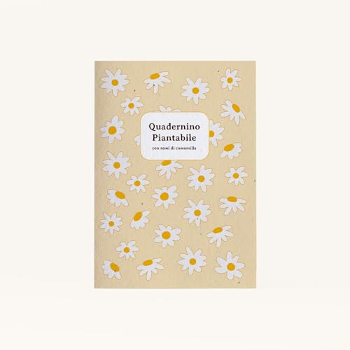 Quadernino Piantabile con Semi di Camomilla | Taccuino A5 che fiorisce una volta piantato | Ideale per appunti, studio o regalo originale | Resetea