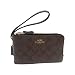 COACH F66506 CORNER ZIP WRISTLET IN SIGNATURE Brown Black