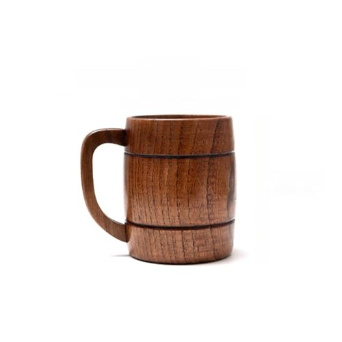 BIBAPU 木製ティーカップ:手作りの環境に優しい木材で作られ、紅茶、コーヒー、ワイン、ビール、ホットドリンクなど多様な飲み物に対応する多機能安全カップ。ユニークなデザインで日本の茶文化を体感でき、日常の飲食シーンに風情を添えます。 (C) [並行輸入品