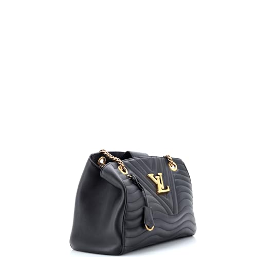 Pre-Loved New Wave Chain Tote Quilted Leather, Black2