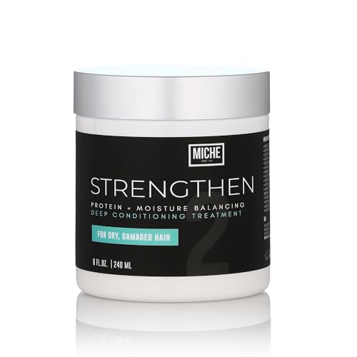 Miche Strengthen Protein Deep Conditioner – Paraben-Free Conditioner for Curly, Kinky & Wavy Hair – Breakage Control, Strengthening & Color Safe – Hydrolyzed Baobab Protein – 8oz