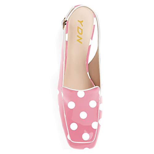 Image of YDN Women Closed Square Toe Block Low Heels Slingback Formal Loafer Dressy Shoes Office Lady Pump Size 4-15 US