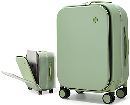 Aluminum Frame Suitcase, Hanke Carry On Luggage 20 Inch Luggage Suitcase with Cover Spinner Wheel Luggage Lightweight Hardside PC Boarding Cabin with 180Â° Opening for Business Travel - Avocado Green