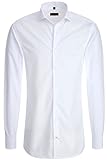 eterna Hemd Slim FIT Baumwolle Uni Kentkragen (42, Weiss)
