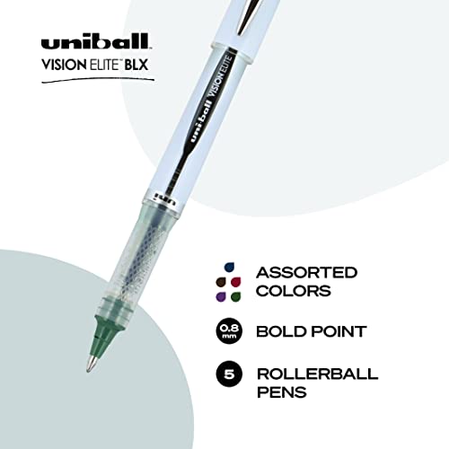 Sanford Uni-ball Vision Elite BLX Series Stick Bold Point 5 Rollerball Pens (1832404)