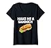Donna Make Me A Sammich Sandwich Maker Regalo Maglietta con Collo a V