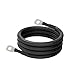 6 AWG Battery Cables 6 Gauge Battery Power Inverter Cable with 5/16 Inch Tinned Copper Lugs Both Ends for Solar Marine Boat RV Car Motorcycle 2 pcs (3FT)