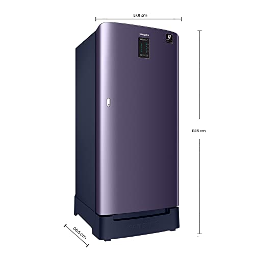 Image of Samsung 198 L 4 Star Digital Inverter Single Door Refrigerator Appliance (RR21A2D2XUT /HL, Digi-Touch Cool, Base Stand with Drawer, Pebble Blue, Medium)