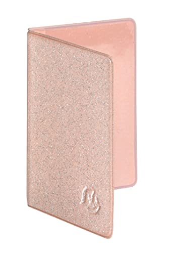 Exacompta - 5105149E - Porte-cartes - Matière pailletée et vernie - Permet de ranger plusieurs cartes de transport, de crédit ou de cantine - 10 cm x 7 cm - Collection Eden - Coloris rose poudré