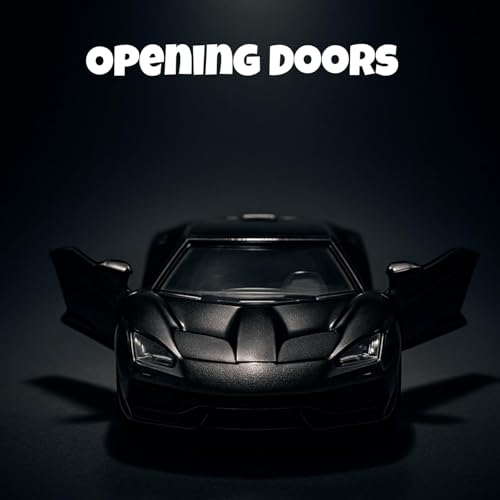Image of Amisha Gift Gallery Lamborghini Diecast Metal Toy Car for Kids, Black | 1:32 Scale, Pull Back Action, Openable Doors, Realistic Sports Car Model