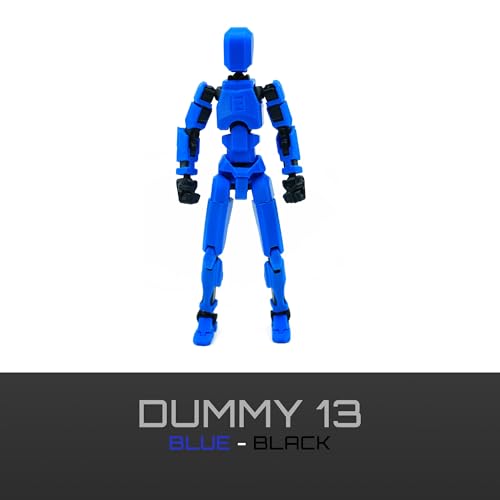 Image of Dummy 13 Action Figure Robot | Fully Articulated 3D Printed Robot Toy | 5.4-inch Collectible Figurine | Matte Finish | Unassembeled | Combo of 2 (Blue-Black+White-Black)