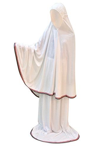 Hijab prière brodé noir long fini le tissu qui glisse pendant la prière