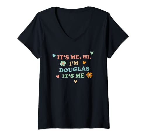Mujer Groovy It's Hi Me - Nombre personalizado divertido Douglas Camiseta Cuello V