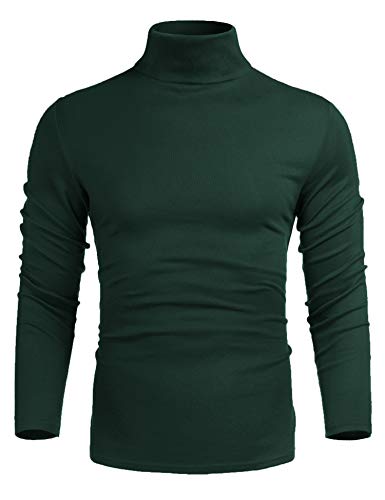 Image of Poriff Men's Casual Slim Fit Basic Tops Knitted Thermal Turtleneck Pullover Sweater