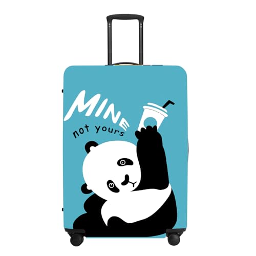 Image of Panda Luggage Protector, Washable Suitcase Case with inchMin inch Text & Beer Mug Cute Anti-scratch for 24 inch,26 inch Bag