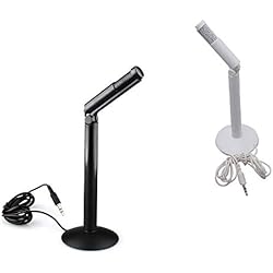 Microfono Para Netbook TrAdE Shop Traesio - Micrófono de Mesa Ajustable para portátil PC Netbook Computer Jack 3.5 SF-950B