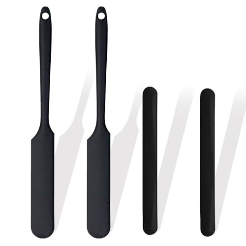 Image of 6Pcs silicone wax applicator Non-stick Waxing Applicator Hair Removal Sticks Applicator Spatula Reusable Hard Wax Scraper for Home Salon Body Use (4pc black)