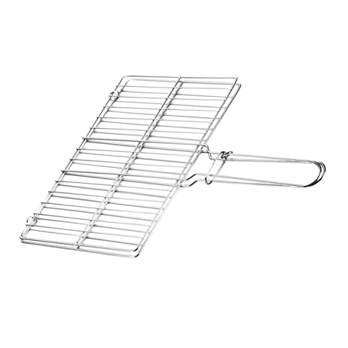 Garneck Thickened Grill Fish Rack Bbq Tool Stainless Steel Grill Basket for Outdoor Cooking