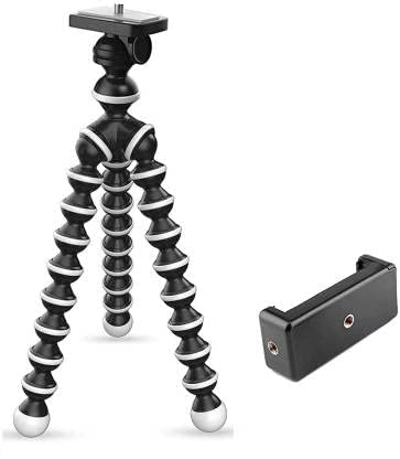 Gorilla Tripod/Mini Tripod Stand 12 inch or Phone with Holder for Mobile, Flexible Gorilla Stand for DSLR & Action Cameras and Other uses.