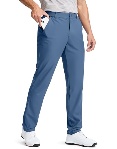 Image of Pudolla Men's Golf Pants 30 inch /32 inch /34 inch Comfy Stretch Dress Work Pants Lightweight Quick Dry Casual Slacks Trousers with Pockets