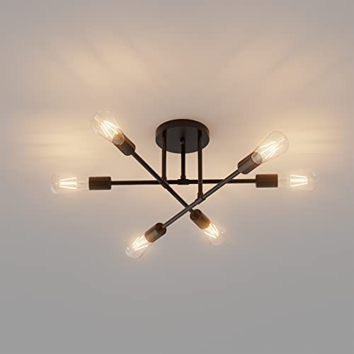 Klighten Vintage Deckenleuchte 6 Flammig Retro Rustikaler Stil Metall...