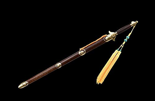 GLW Sword Hand Forged Pattern Steel Ridged Tai-chi Sword Blunt Copper Carved Fittings#0019