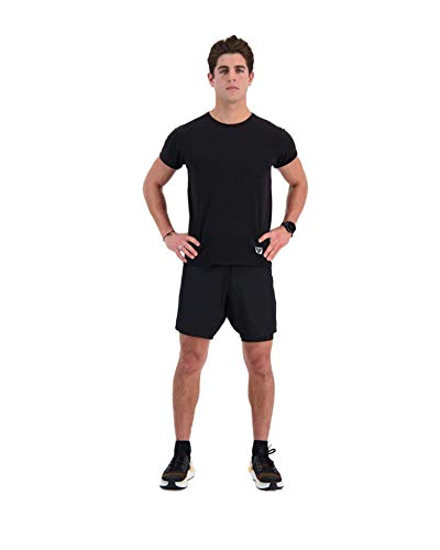 WOLACO Men's Grand 2-in-1 Gym Shorts, Athletic Breathable Workout Training Shorts with Pockets