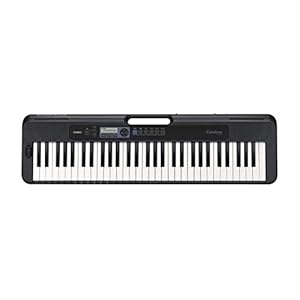Casio CT-S300AD 61 Touch-Sensitive Keys, Pitch-Bend Wheel Portable Electronic Keyboard in Black with AC Adapter Included