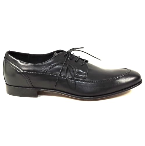 Renzo Mercuri Men's Black Leather Oxford Dress Shoes, 42.5 EU, 9.5 Wide4