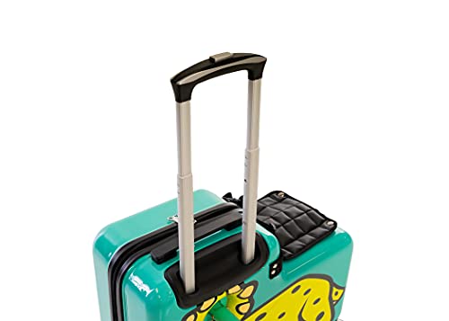 Younglingz Lil Flyer 20" kid ride on suitcase child stroller spinner luggage (Green Triceratops) - Image 4