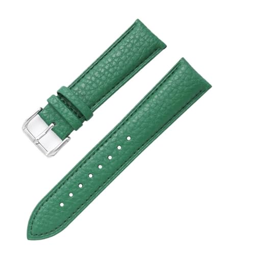 Bracelet de montre en cuir vert 18mm bracelet interchangeable grain litchi souple