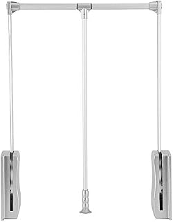 uyoyous Pull Down Closet Rod Aluminum Adjustable Width 890-1210mm Heavy Duty Wardrobe Rail Pull Down Rods Hanger for Hanging Clothes