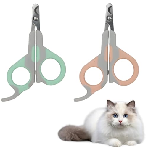 EIYVPRA 2 Tagliaunghie Gatto, taglia unghie per gatti domestici, tagliaunghie gatto,taglio netto,senza brandelli,finitura a specchio, Taglia Unghie Gattini per gatti,cuccioli e altri animali domestici