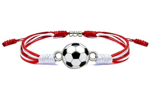 2026 World Cup Soccer Bracelet, adjustable braided cord with soccer charm, sports-themed friendship bracelet - match day fan bracelet, suitable for fans from the USA, Mexico, Canada, Argentina, and Brazil, gift for women men (England)