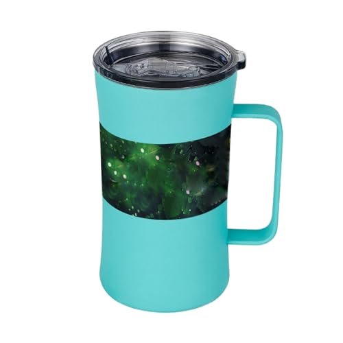 Glugahrif Vaso Térmico Con Asa | Taza para Camping con Tapa | Termo De 600ml Gran Capacidad Para Oficina, Hogar, Senderismo, Viajes Y Actividades Exteriores