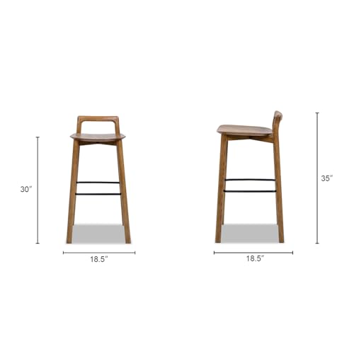 Jennifer Taylor Home Sven Butaco Bajo Moderno Minimalista en Madera de Fresno Nogal Oscuro miniatura 3